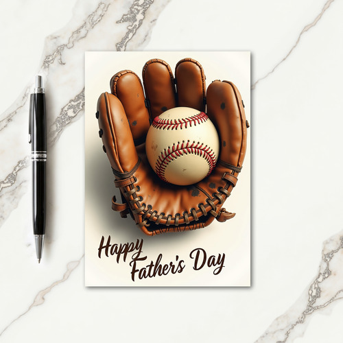 Baseball Glove Fathers Day Card