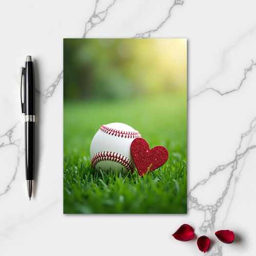 Baseball Heart Love Greeting Card