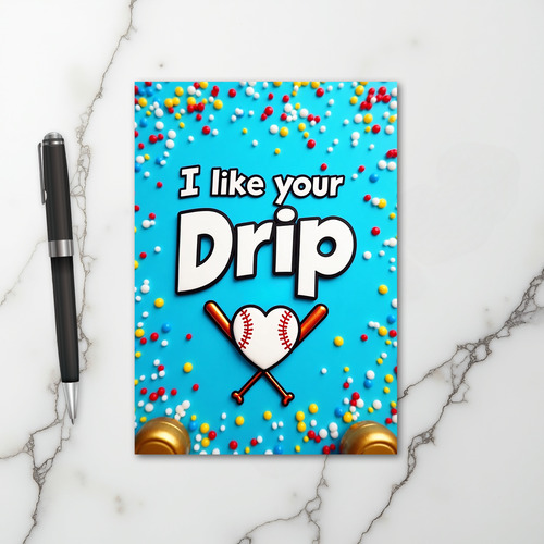 Baseball Love Drip Card