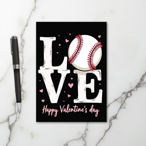 Baseball Love Valentines Day Card