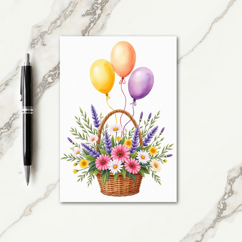 Basket Blooms Birthday Card