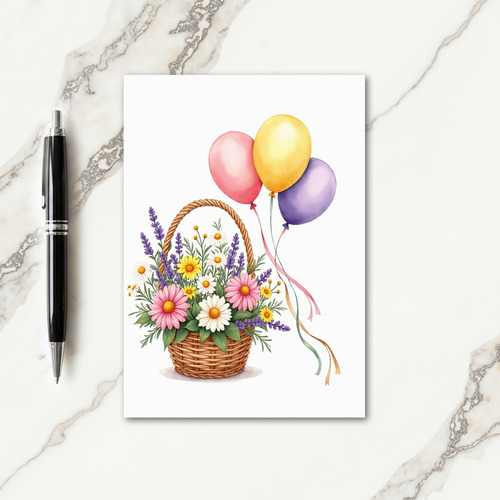 Basket Blooms Celebration Card