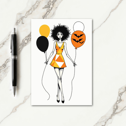 Bat Balloon Beauty Card