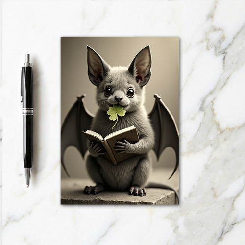 Bat Dog Friend Cute Art Card