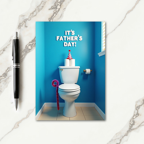 Bathroom Fathers Day Scene Card