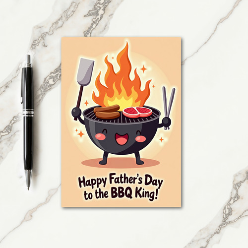 Bbq King Fathers Day Feast Card