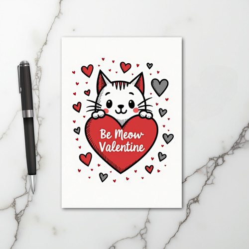 Be Meow Valentine Cat Card