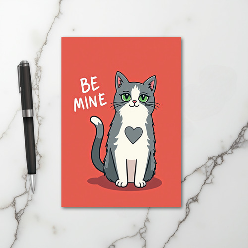 Be Mine Cat Valentines Card