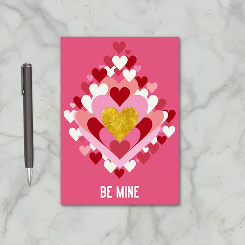 Be Mine Golden Heart Love Card