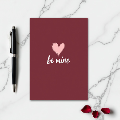 Be Mine Heartfelt Maroon Card