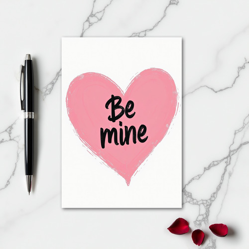 Be Mine Heartfelt Pink Card