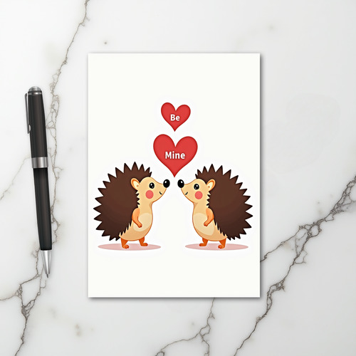 Be Mine Hedgehog Love Card
