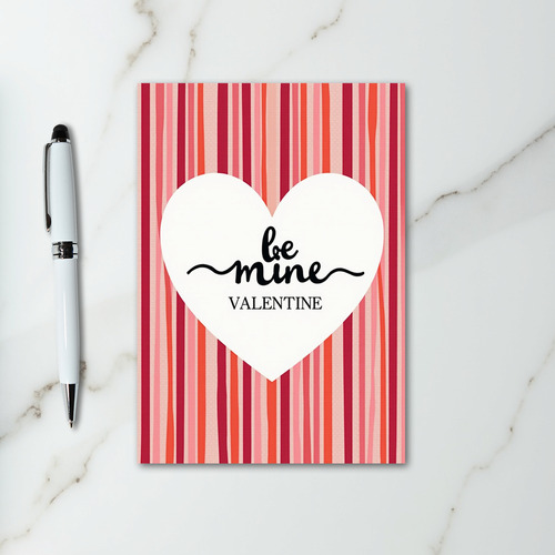 Be Mine Valentine Striped Love Card