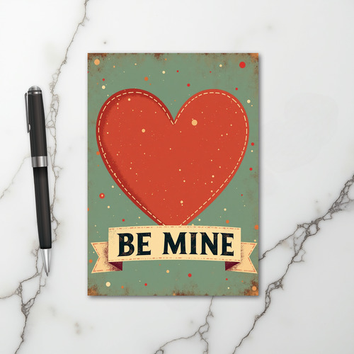 Be Mine Valentine Vintage Card