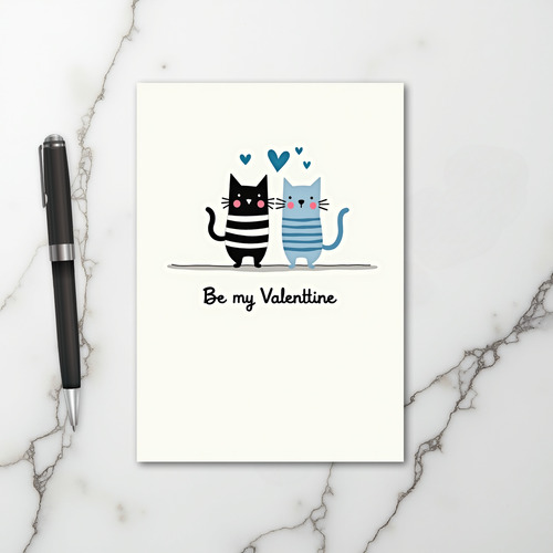Be My Valentine Cats Love Card