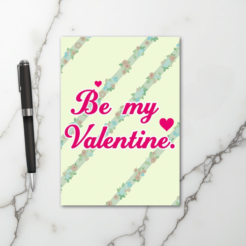 Be My Valentine Floral Love Card