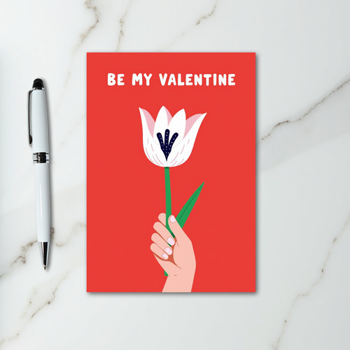 Be My Valentine Flower Card
