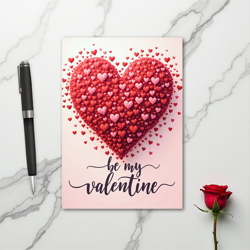 Be My Valentine Red Heart Card
