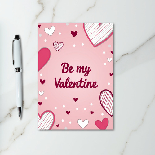 Be My Valentine Striped Heart Card
