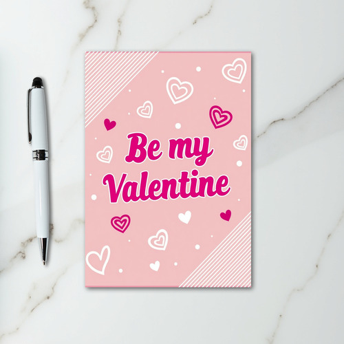 Be My Valentine Striped Love Card