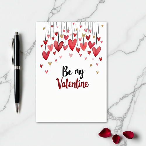 Be My Valentine Watercolor Card
