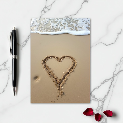 Beach Heart Message Sand Art Card