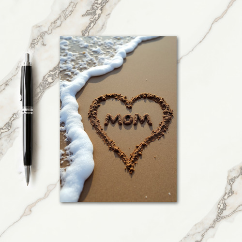 Beach Mom Sand Heart Mothers Day Card