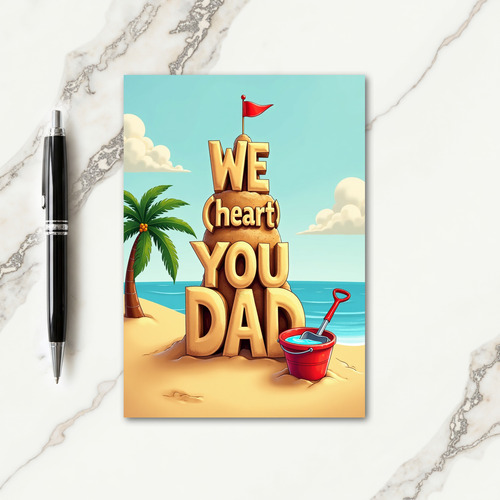 Beach Sand Fathers Day Card
