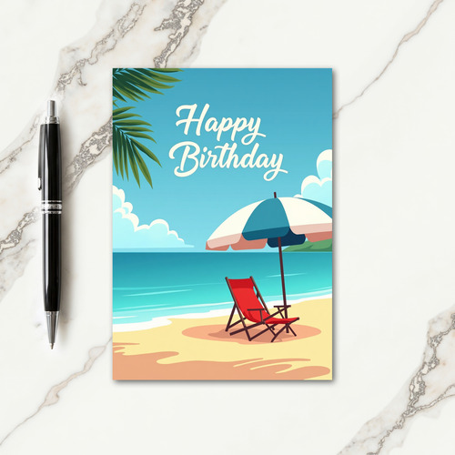 Beach Scene Birthday Card
