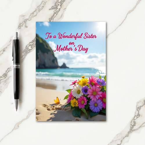 Beach Sister Mothers Day Card