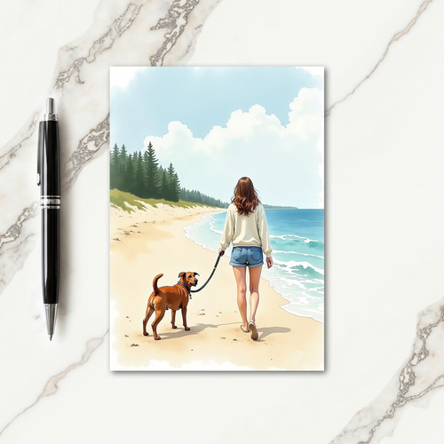 Beach Walk Mothers Day Card