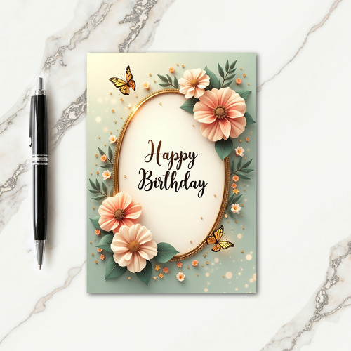 Beaded Frame Birthday Card