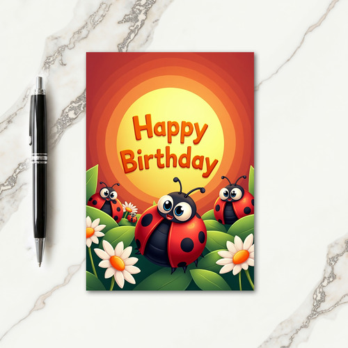 Beaming Bug Birthday Card