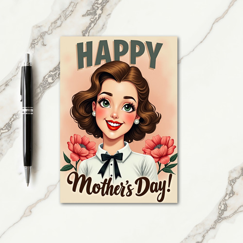 Beaming Mothers Day Portrait Card