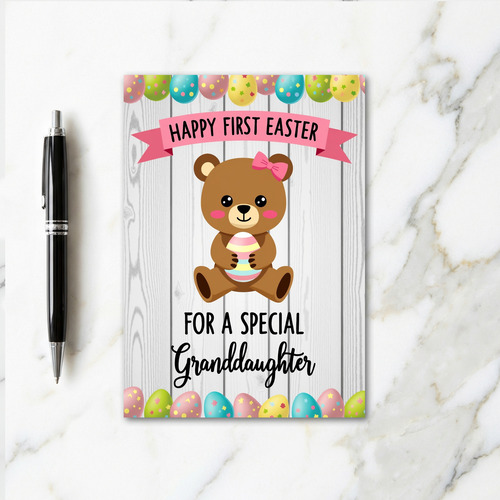 Bear And Egg Springtime Card