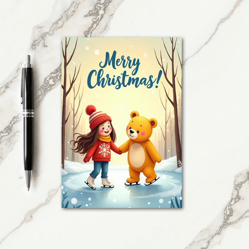 Bear And Girl Skate Card thumbnail
