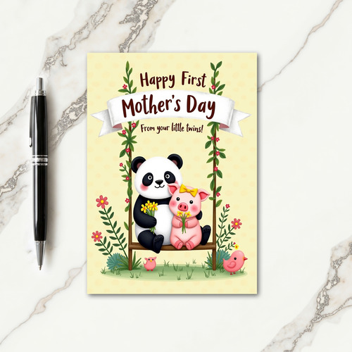 Bear And Pig Mothers Day Love Card