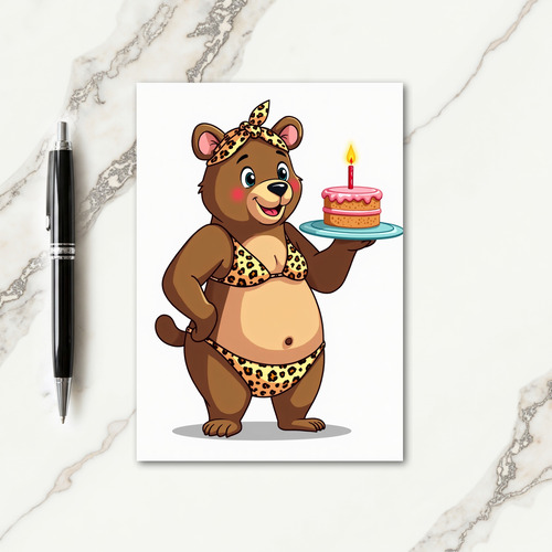 Bear Art Birthday Card