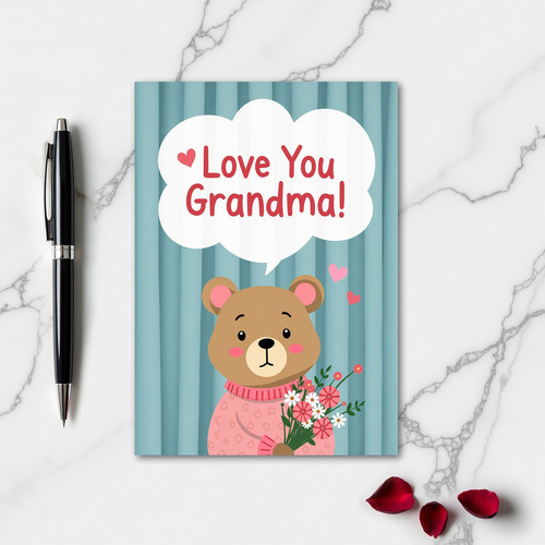 Bear Bouquet Grandma Love Card