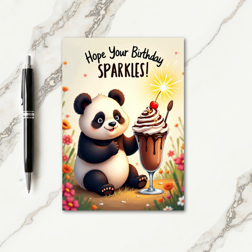 Bear Cub Parfait Birthday Card
