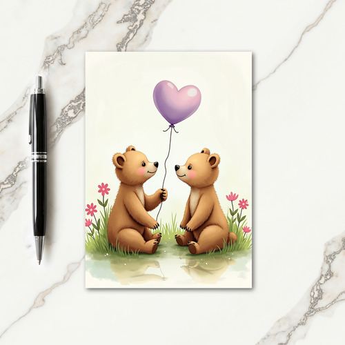 Bear Cubs Mothers Day Art Card