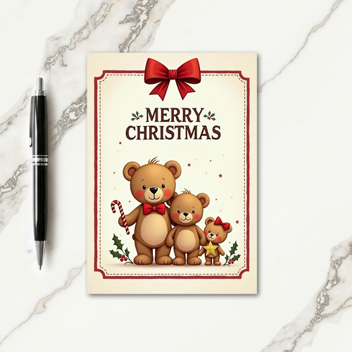 Bear Family Christmas Card