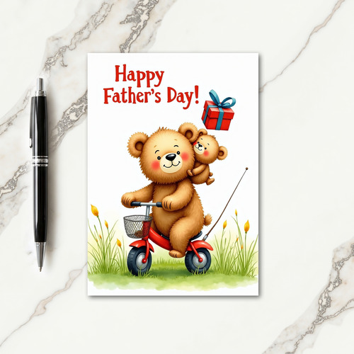Bear Fathers Day Pedaling Card
