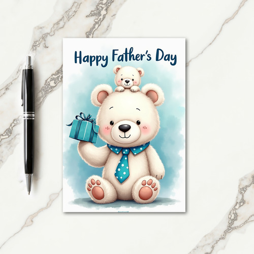Bear Fathers Day Scene Card