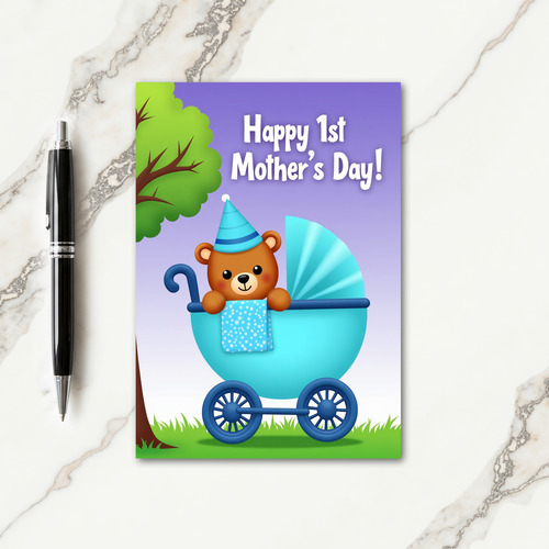 Bear First Mothers Day Scene Card