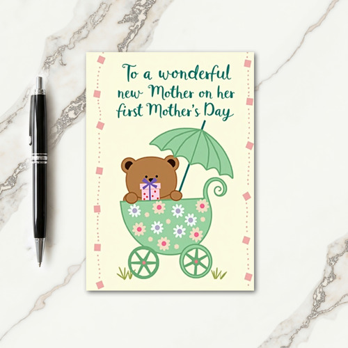 Bear Floral Mothers Day Card