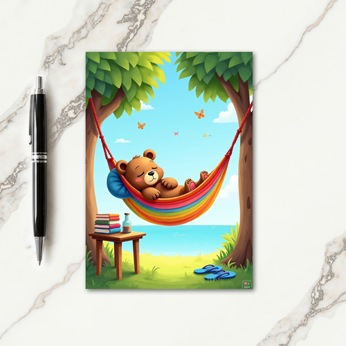Bear Hammock Birthday Card