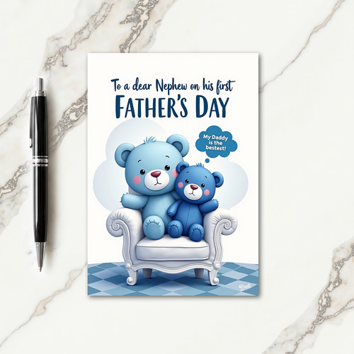 Bear Hug Fathers Day Wish Card