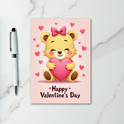 Bear Hugs Hearts Valentines Day Card