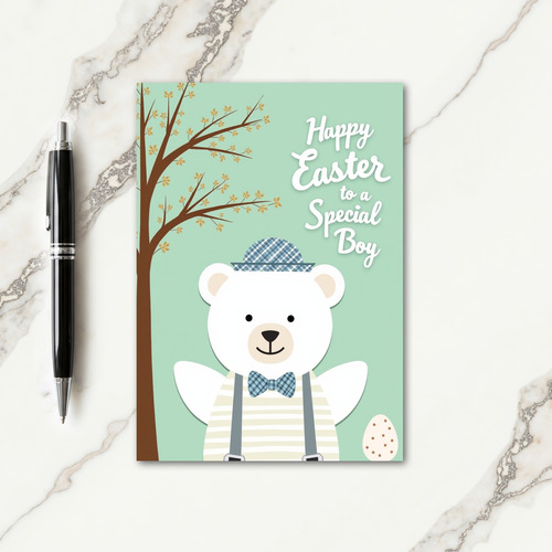 Bear In Plaid Springtime Card